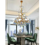 PS2490 COLORED GLAZE FLOWER CRYSTAL CHANDELIER