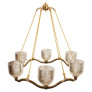 PS2494 LARGE BRASS WAVE-RING CHANDELIER