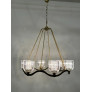 PS2494 LARGE BRASS WAVE-RING CHANDELIER