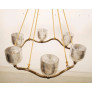 PS2494 LARGE BRASS WAVE-RING CHANDELIER