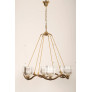 PS2494 LARGE BRASS WAVE-RING CHANDELIER