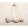 PS2494 LARGE BRASS WAVE-RING CHANDELIER