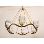 PS2494 LARGE BRASS WAVE-RING CHANDELIER