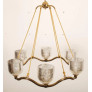 PS2494 LARGE BRASS WAVE-RING CHANDELIER