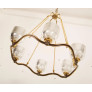 PS2494 LARGE BRASS WAVE-RING CHANDELIER