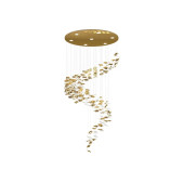 PS2582 SQUARE GLASS SPIRAL LONG PENDANT CHANDELIER