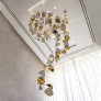 PS2582 SQUARE GLASS SPIRAL LONG PENDANT CHANDELIER