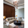 PS2582 SQUARE GLASS SPIRAL LONG PENDANT CHANDELIER
