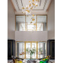 PS2582 SQUARE GLASS SPIRAL LONG PENDANT CHANDELIER