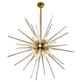 PS2591 ITALIAN BRASS AND MURANO GLASS SPUTNIK CHANDELIER