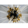 PS2591 ITALIAN BRASS AND MURANO GLASS SPUTNIK CHANDELIER