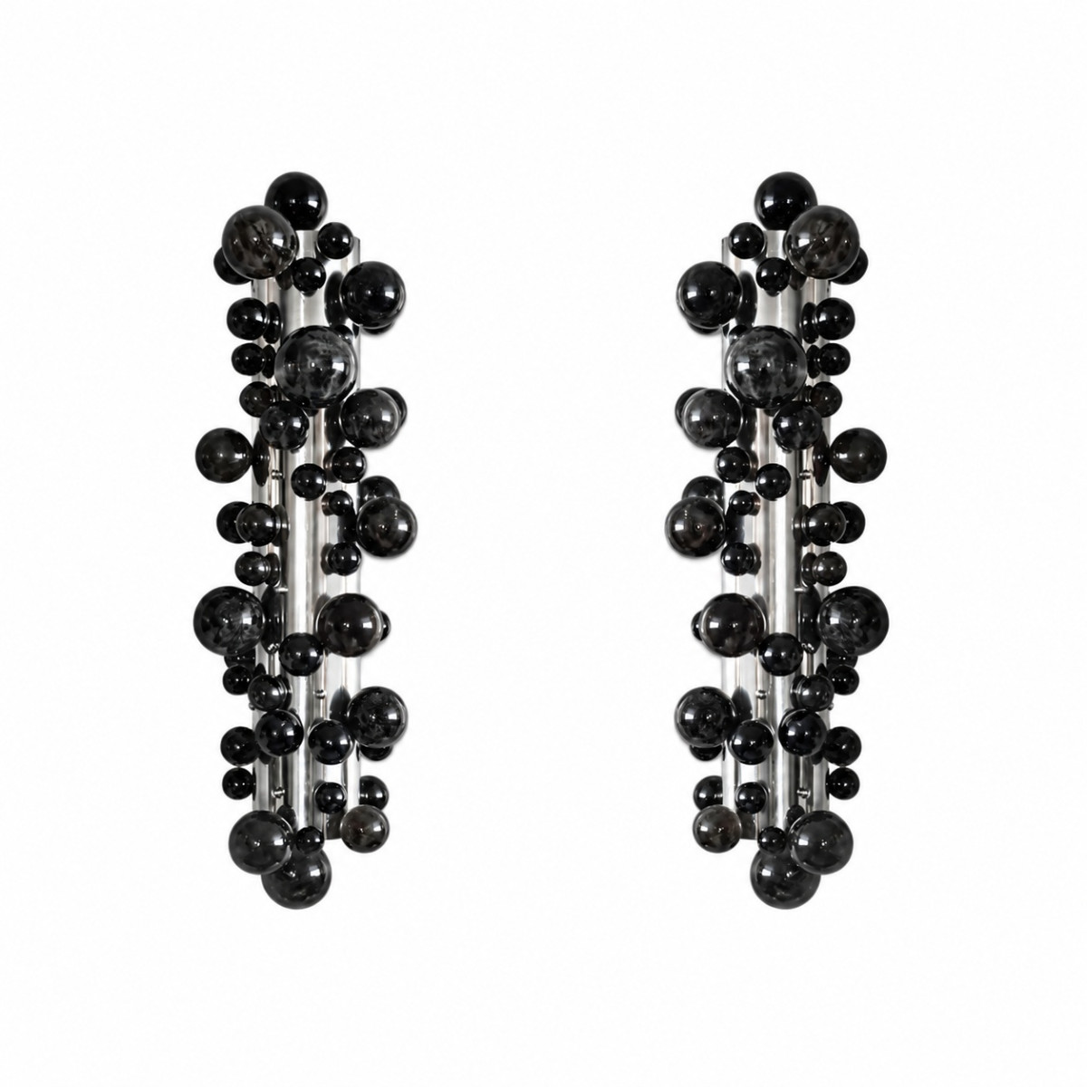 PS2679 SMOKY BUBBLE QUARTZ SCONCES
