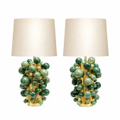 PS2680 GREEN ROCK CRYSTAL BUBBLE LAMPS