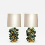 PS2680 GREEN ROCK CRYSTAL BUBBLE LAMPS