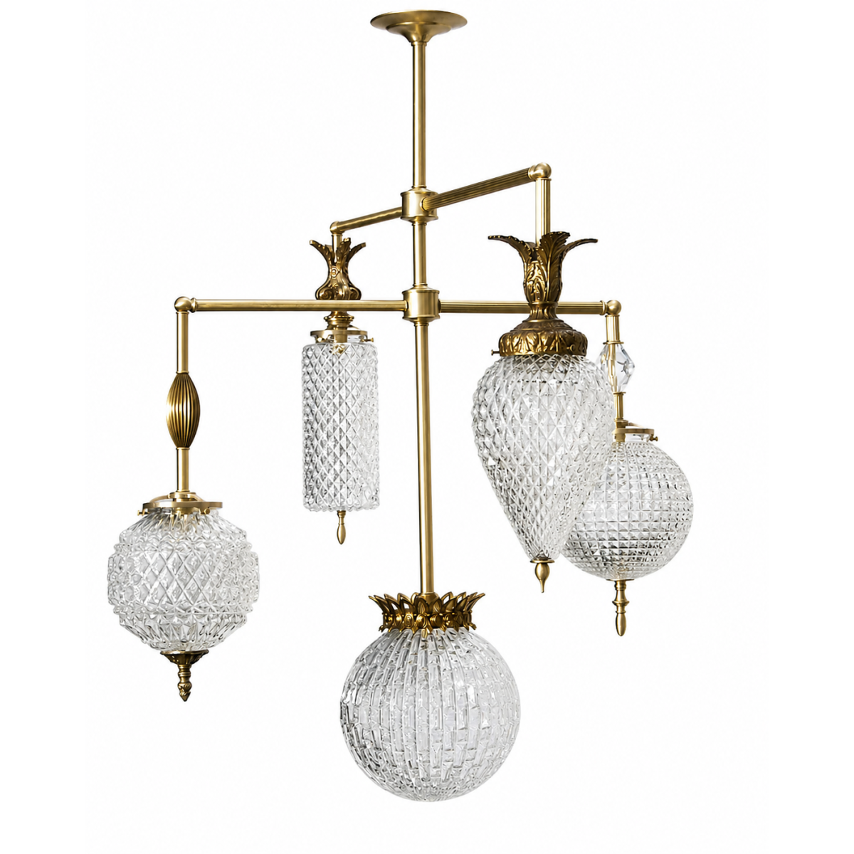 PS2802 VINTAGE GLASS GLOBE CHANDELIER