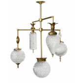 PS2802 VINTAGE GLASS GLOBE CHANDELIER
