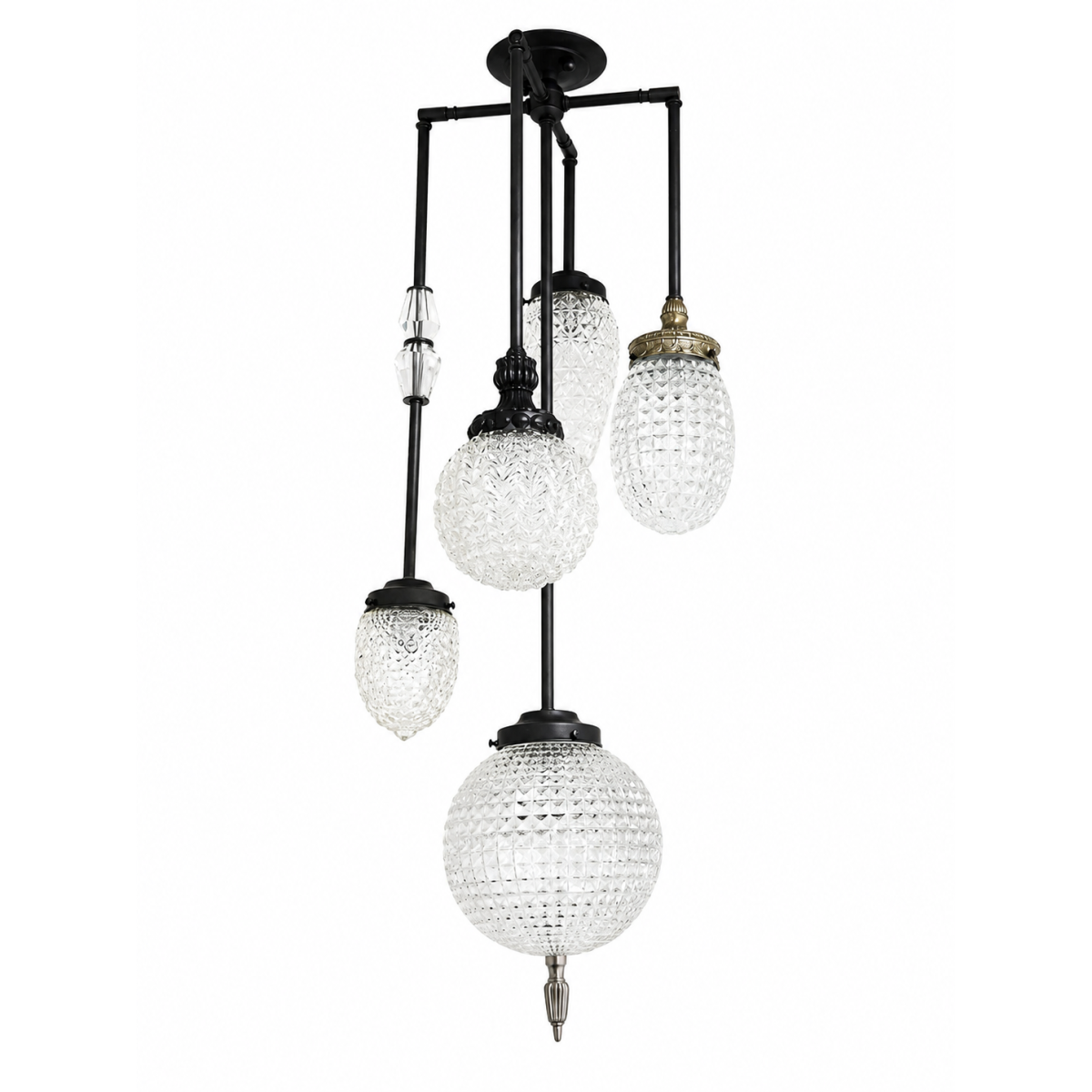 PS2803 NOIR VINTAGE GLOBE CHANDELIER
