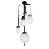 PS2803 NOIR VINTAGE GLOBE CHANDELIER