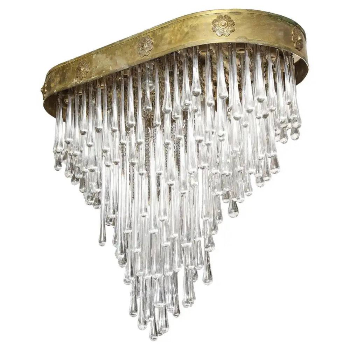 PS2887 VENINI EXCEPTIONAL GLASS TEARDROP CHANDELIER