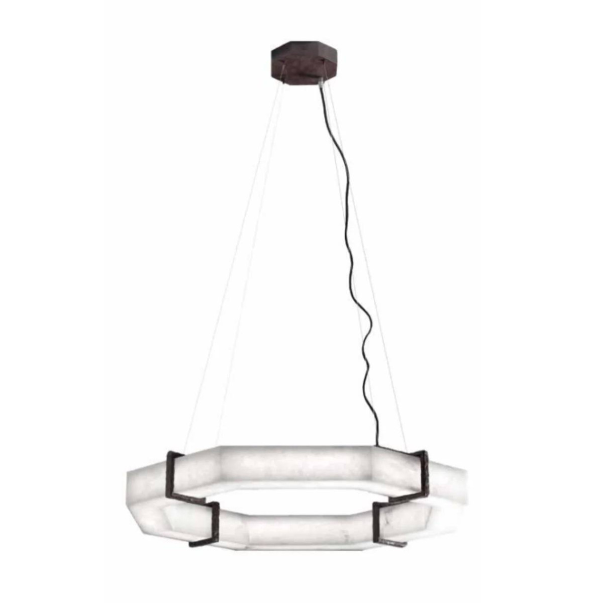 PS2931 ALABASTER OCTAGON CHANDELIER