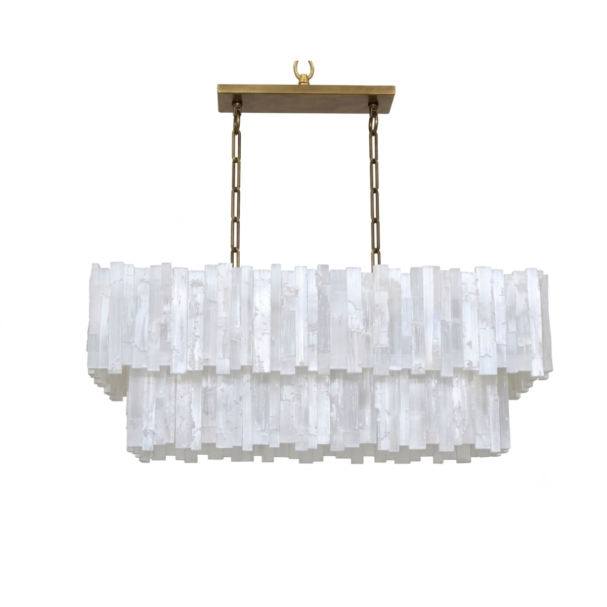 PS2934 2-TIER RECTANGLE SELENITE CHANDELIER