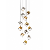 PS2985 12 PYRITE HANDMADE BLOWN CRYSTAL CHANDELIER