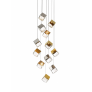PS2985 12 PYRITE HANDMADE BLOWN CRYSTAL CHANDELIER