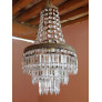 PS3045 Bronze & Cut Crystal Cascading Chandelier