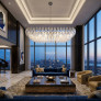 PS3070 Rectangular Poliedri Murano Chandelier