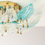PS3072 Glass & Brass Flush mount
