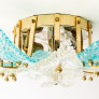 PS3072 Glass & Brass Flush mount