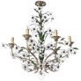 PS3076 Six-Light Crystal and Brass Chandelier
