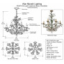 PS3076 Six-Light Crystal and Brass Chandelier