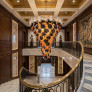 PS3094 Black and Orange Flower Stunning Murano Glass Chandelier