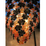 PS3094 Black and Orange Flower Stunning Murano Glass Chandelier