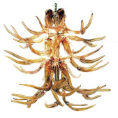 PS3146 Glass Antler Chandelier Clear