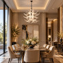 PS3146 Glass Antler Chandelier Clear