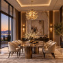 PS3146 Glass Antler Chandelier Clear