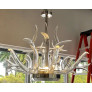 PS3149 Large Lucite and Stainless Steel Antler Chandelier