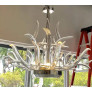 PS3149 Large Lucite and Stainless Steel Antler Chandelier