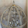 PS3150 Silver Leaf Sputnik Ball Chandelier