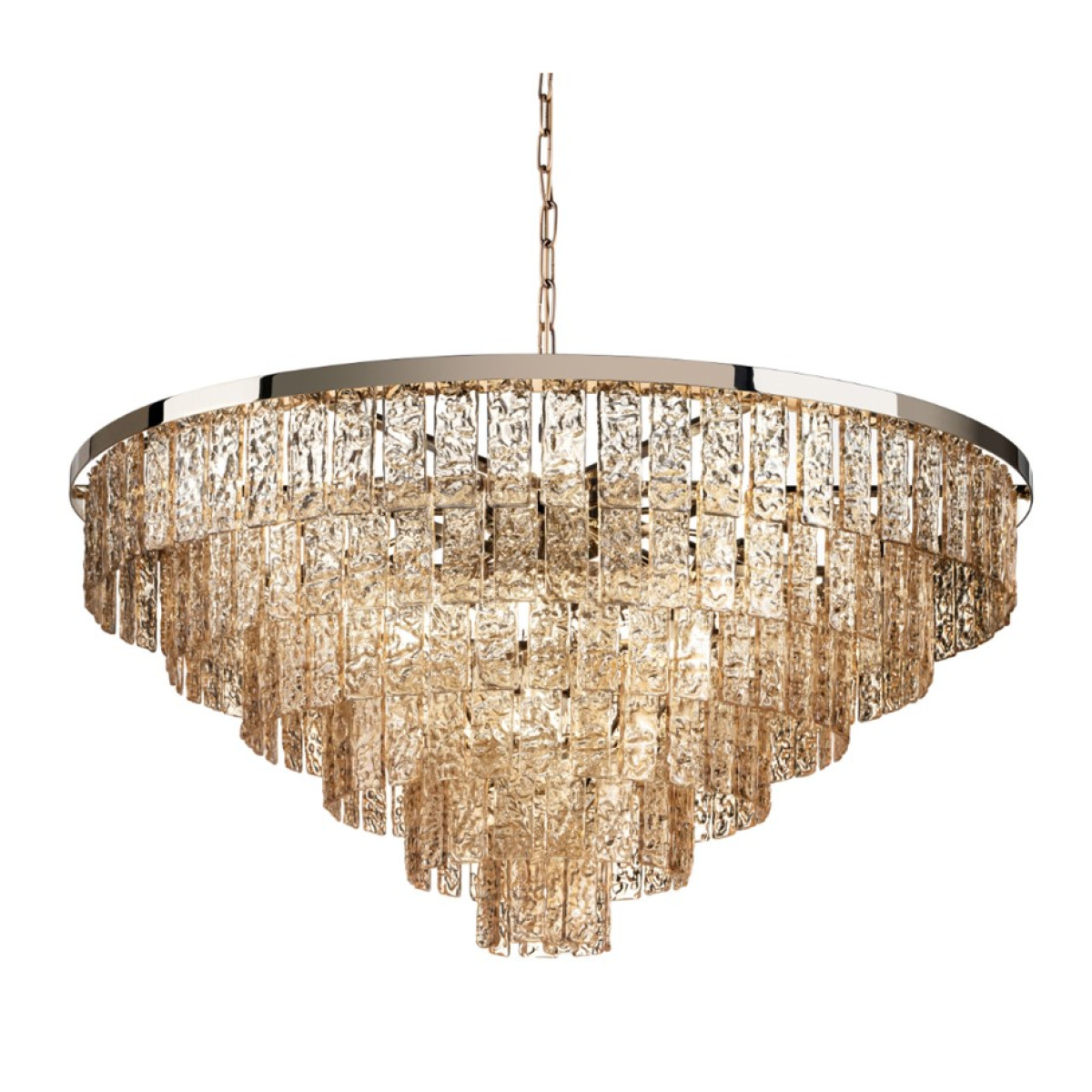 PS3160 Gold Amber Glass Chandelier