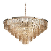PS3160 Gold Amber Glass Chandelier