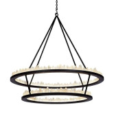 PS9109 ICE TWO-TIER WROUGHT IRON QUARTZ CHANDELIER