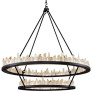 PS9109 ICE TWO-TIER WROUGHT IRON QUARTZ CHANDELIER