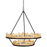 PS9109 ICE TWO-TIER WROUGHT IRON QUARTZ CHANDELIER