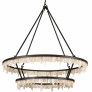 PS9109 ICE TWO-TIER WROUGHT IRON QUARTZ CHANDELIER
