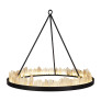 PS9109 ICE TWO-TIER WROUGHT IRON QUARTZ CHANDELIER