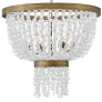 PS1729 SIX LIGHT HAND STRUNG SEA GLASS SINGLE TIER CHANDELIER
