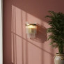 PS2323 ANTIQUE BRASS & GLASS ROD WALL LIGHT